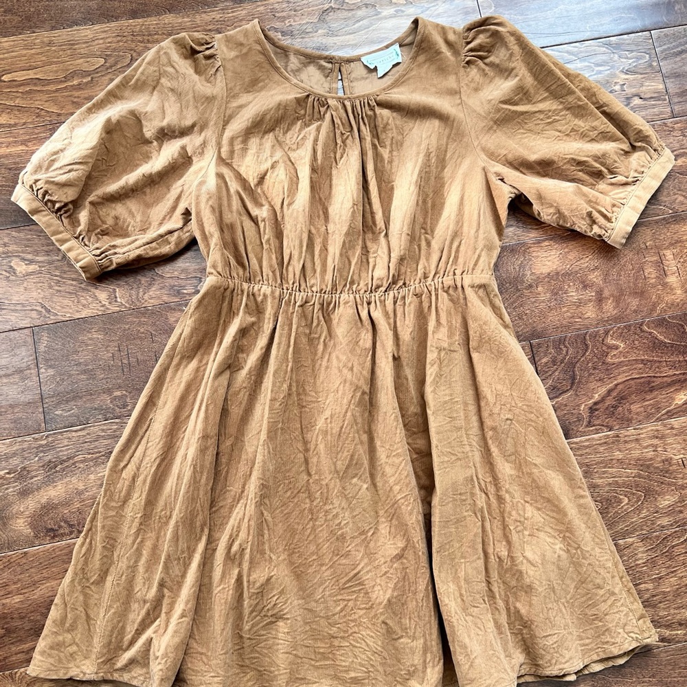 Corduroy Mini Puff Sleeve Dress